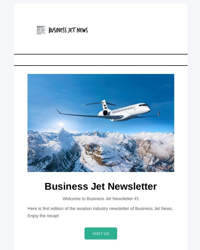 BusinessJetNews.com Newsletter Issue 1, Page 1.
