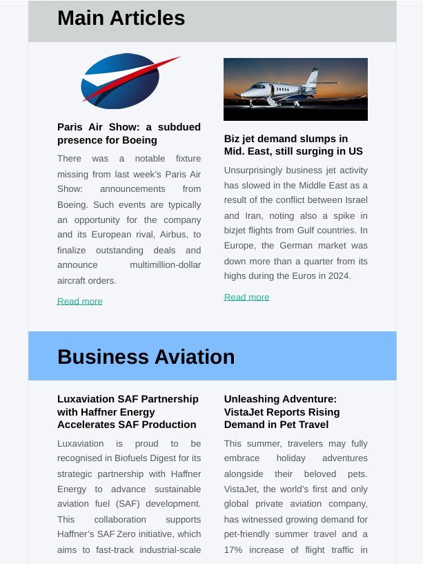 BusinessJetNews.com Newsletter Issue 1, Page 2.