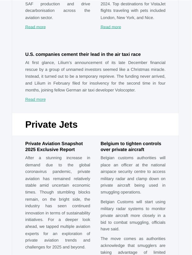 BusinessJetNews.com Newsletter Issue 1, Page 3.